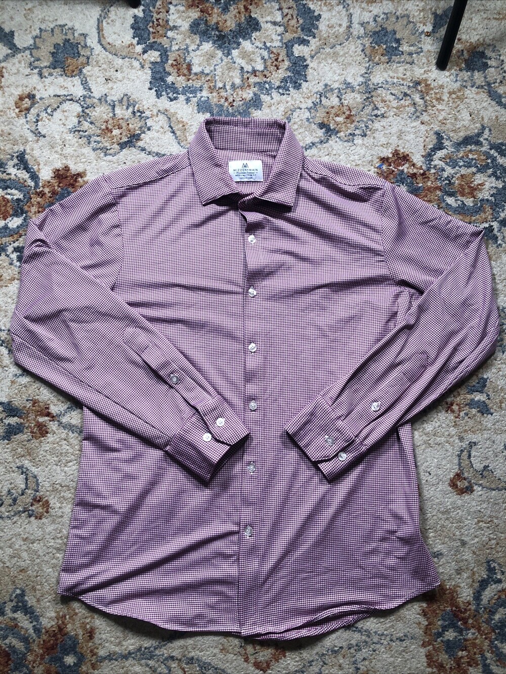 Mizzen Main Long Sleeve Shirt Size M Trim Fit Red Plaid